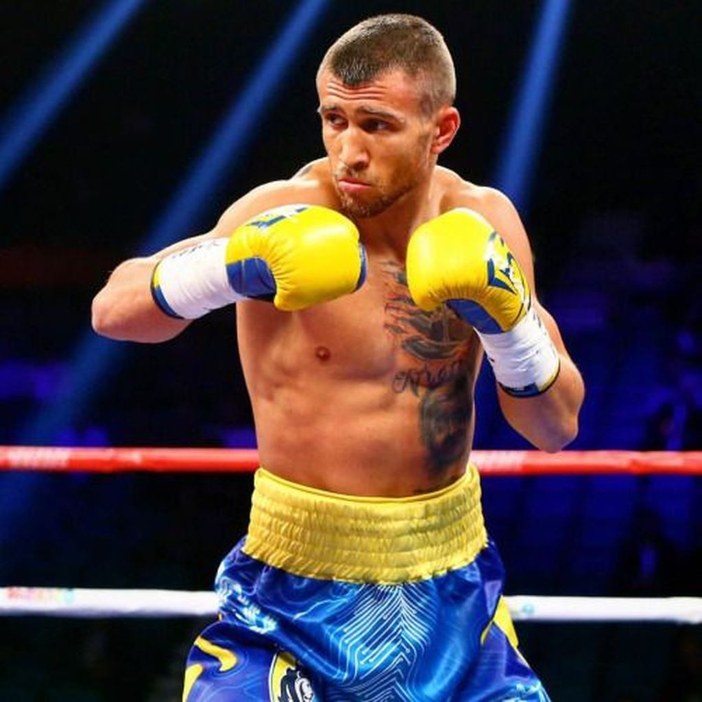 Lutador de boxe em ação