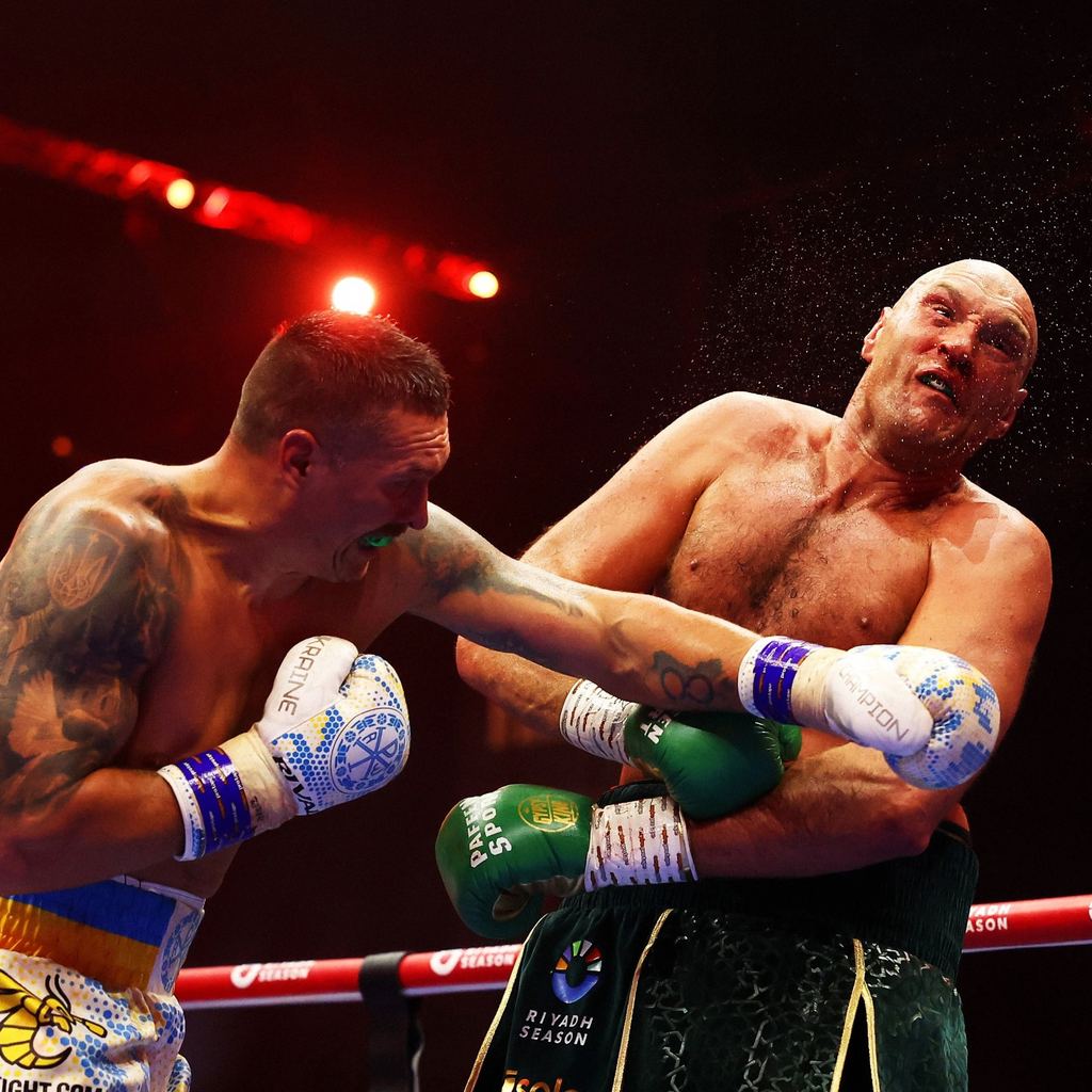 Lutador de boxe em ação