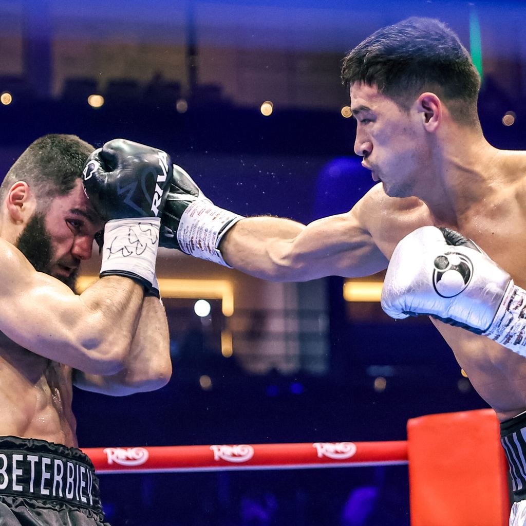 Lutador de boxe em ação
