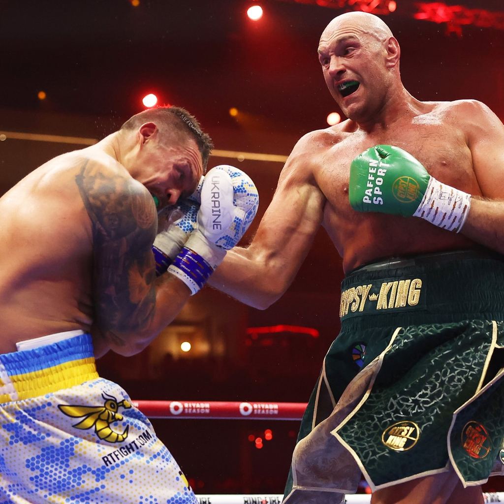 Lutador de boxe em ação